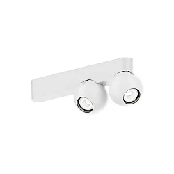 Luminaire de plafond LECA 2.0 à 2 flammes, pivotant à la cardan IP20, blanc mat gradable