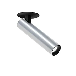 Luminaire de plafond MATCH 1.0 avec ressorts à lames, pivotant à la cardan, montage semi-enfoui IP20, aluminium gradable