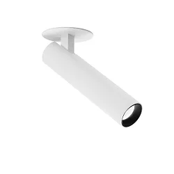 Luminaire de plafond MATCH 1.0 avec ressorts à lames, pivotant à la cardan, montage semi-enfoui IP20, mat