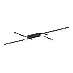 Luminaire de plafond PERLEZ GRID 1.0 8 flammes IP20, noir mat gradable
