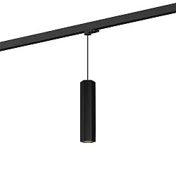 Luminaire suspendu triphasé HEXO ON TRACK 3.0 - PAR16 angulaire, langue, avec adaptateur GU10 IP20, mat, noir profond gradable