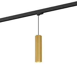 Luminaire suspendu triphasé HEXO ON TRACK 3.0 - PAR16 angulaire, langue, avec adaptateur GU10 IP20, or gradable
