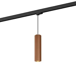 Luminaire suspendu triphasé HEXO ON TRACK 3.0 - PAR16 angulaire, langue, avec adaptateur GU10 IP20, cuivre gradable
