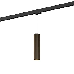 Luminaire suspendu triphasé HEXO ON TRACK 3.0 - PAR16 angulaire, langue, avec adaptateur GU10 IP20, bronze gradable