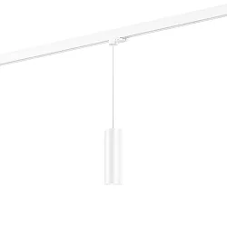 Luminaire suspendu triphasé RAY ON TRACK 2.0 - PAR16 cylindrique, court, avec adaptateur GU10 IP20, mat, blanc trafic gradable