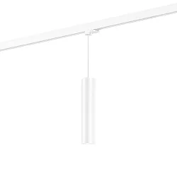 Luminaire suspendu triphasé RAY ON TRACK 3.0 - PAR16 cylindrique, langue, avec adaptateur GU10 IP20, mat, blanc trafic gradable