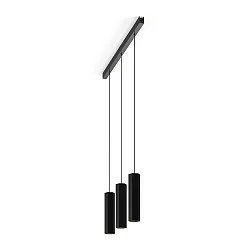 Luminaire à suspension HEXO 3.0 - PAR16 angulaire, langue, avec câble ouvert GU10 IP20, mat, noir profond gradable