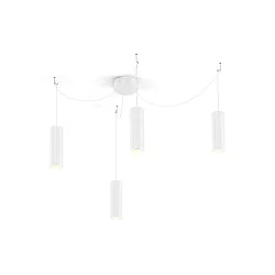 Luminaire à suspension RAY 3.0 - PAR16 cylindrique, langue, avec câble ouvert GU10 IP20, mat, blanc trafic gradable