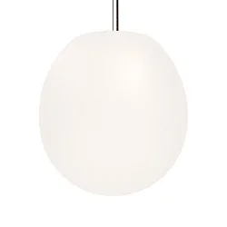 Pendant luminaire DRO SUSPENDED 4.0, Ø 38.5cm, E27, A60 max. 15W, aluminum / textile cable / glass, white