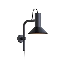 Luminaire mural ROOMOR WALL 3.1 - PAR16 / SHADE 1.0 court, avec interrupteur, avec bras articulé