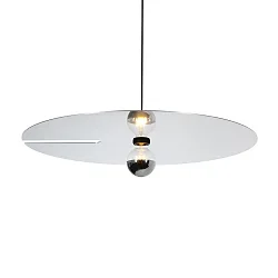 pendant luminaire MIRRO CEILING SUSP 3.0 E27 IP20, aluminium, black matt 