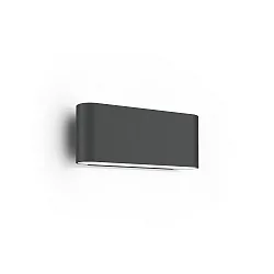 Luminaire mural d’extérieur KIOSK 1.0 haut bas, avec optique de lentille IP65, anthrazit gradable