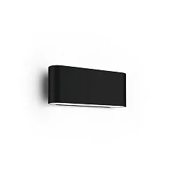 Luminaire mural d’extérieur KIOSK 1.0 haut bas, avec optique de lentille IP65, noir mat gradable