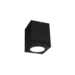 Plafonnier extérieur TUBE CARRÉ 1.0 LED PHASE Bas, angulaire, rigide IP65, noir mat gradable