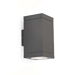Luminaire mural d'extérieur TUBE CARRÉ WALL 2.0 PAR16 haut / bas, bilatéral GU10 IP65, gris foncé