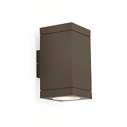 Luminaire mural d'extérieur TUBE CARRÉ WALL 2.0 PAR16 haut / bas, bilatéral GU10 IP65, bronze