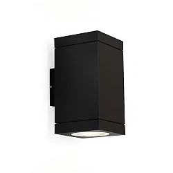 Luminaire mural d'extérieur TUBE CARRÉ WALL 2.0 LED PHASE haut / bas, bilatéral IP65, noir gradable