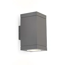 Luminaire mural d'extérieur TUBE CARRÉ WALL 2.0 LED PHASE haut / bas, bilatéral IP65, gris foncé gradable