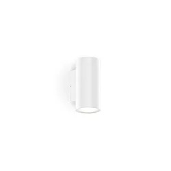 Luminaire mural d’extérieur TRAM WALL 2.0 2 voies, cylindrique, dimmable IP65, blanc mat gradable