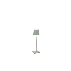 Lampe de table à accu POLDINA MICRO IP65, vert sauge gradable