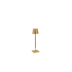 Lampe de table à accu POLDINA MICRO IP65, scintillant, or gradable