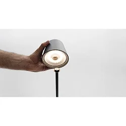 Lampe à pique à accu POLDINA IP54, gris foncé, laqué gradable