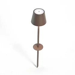 Lampe à pique à accu POLDINA IP54, rouille, laqué gradable