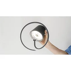 Lampe suspendue à accu POLDINA IP54, gris foncé, laqué gradable