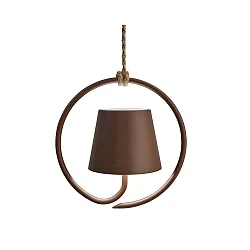 Lampe suspendue à accu POLDINA IP54, rouille, laqué gradable