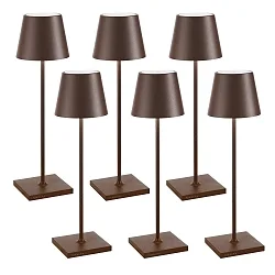 Lampe de table à accu POLDINA PRO lot de 6 IP65, rouille gradable