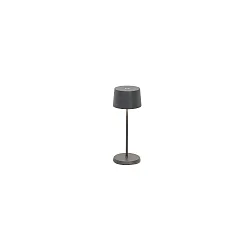 Lampe de table à accu OLIVIA MICRO IP65, gris foncé gradable
