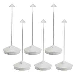 Lampe de table à accu PINA TAVOLO PRO lot de 6 IP65, blanche gradable