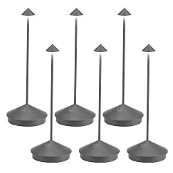 Lampe de table à accu PINA TAVOLO PRO lot de 6 IP65, gris foncé gradable