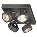 Luminaire de plafond KALU LED 4 angulaire, noir  