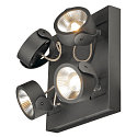 Luminaire de plafond KALU LED 4 angulaire, noir  