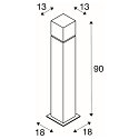 SLV Lampadaire d'ext�rieur SQUARE POLE 90 grand E27 IP44, acier inoxydable gradable