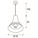 SLV Luminaire � suspension BATO 35 PD petit, rond E27 IP20, noir  gradable