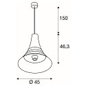 SLV Luminaire � suspension BATO 45 PD grand, rond E27 IP20, laiton bross� gradable
