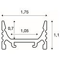 Profil de montage GRAZIA 10 plat aluminium anodisé