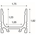 GRAZIA 10 LED Surface profile, standard, ribbed, 200cm