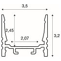 Surface LED profile GRAZIA 20, standard, ribbed, 200cm, alu