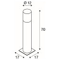 SLV LISENNE POLE, E27, grey, height 70cm