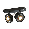 Spot KALU CW QPAR111 double GU10 IP20, noir  gradable