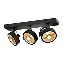 Spot KALU CW QPAR111 triple GU10 IP20, noir  gradable