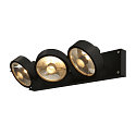 Spot KALU CW QPAR111 triple GU10 IP20, noir  gradable