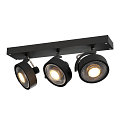 Spot KALU CW QPAR111 triple GU10 IP20, noir  gradable
