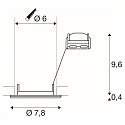 SLV PIKA QPAR51, Ceiling recessed luminaire, fixed, chrome