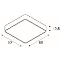 SLV MEDO 60 SQUARE LED, Ceiling luminaire, silver grey