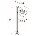 SLV Lampadaire d'ext�rieur MOLAT POLE E27 IP 44, anthrazit