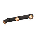 SLV Wall and Ceiling luminaire AVO TRIPLE, 3 flame, black, GU10 QPAR51, max. 3x 50W